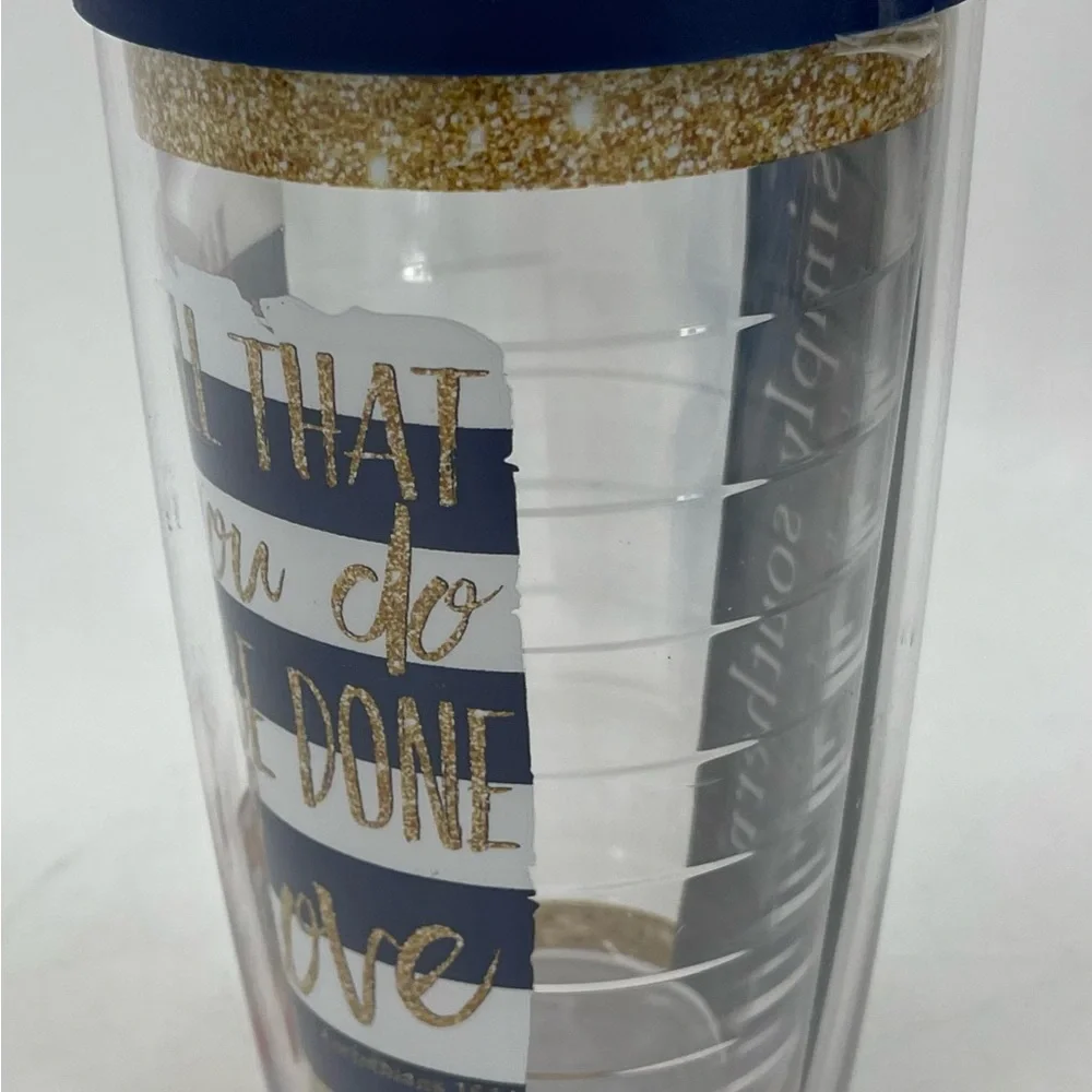 Simply Southern Tervis Tumbler 16 oz. Cup‎ Blue Gold 1 Corinthians 16:14 New NWT